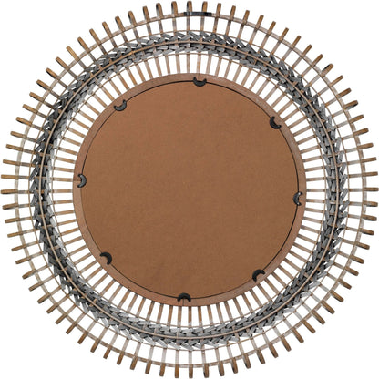 Grove Braided Mirror by Lifestyle by JY in gray, natural. Made from bamboo in a modern style.