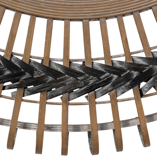 Grove Braided Mirror by The Livingston Collection in gray, natural. Made from bamboo in a modern style.