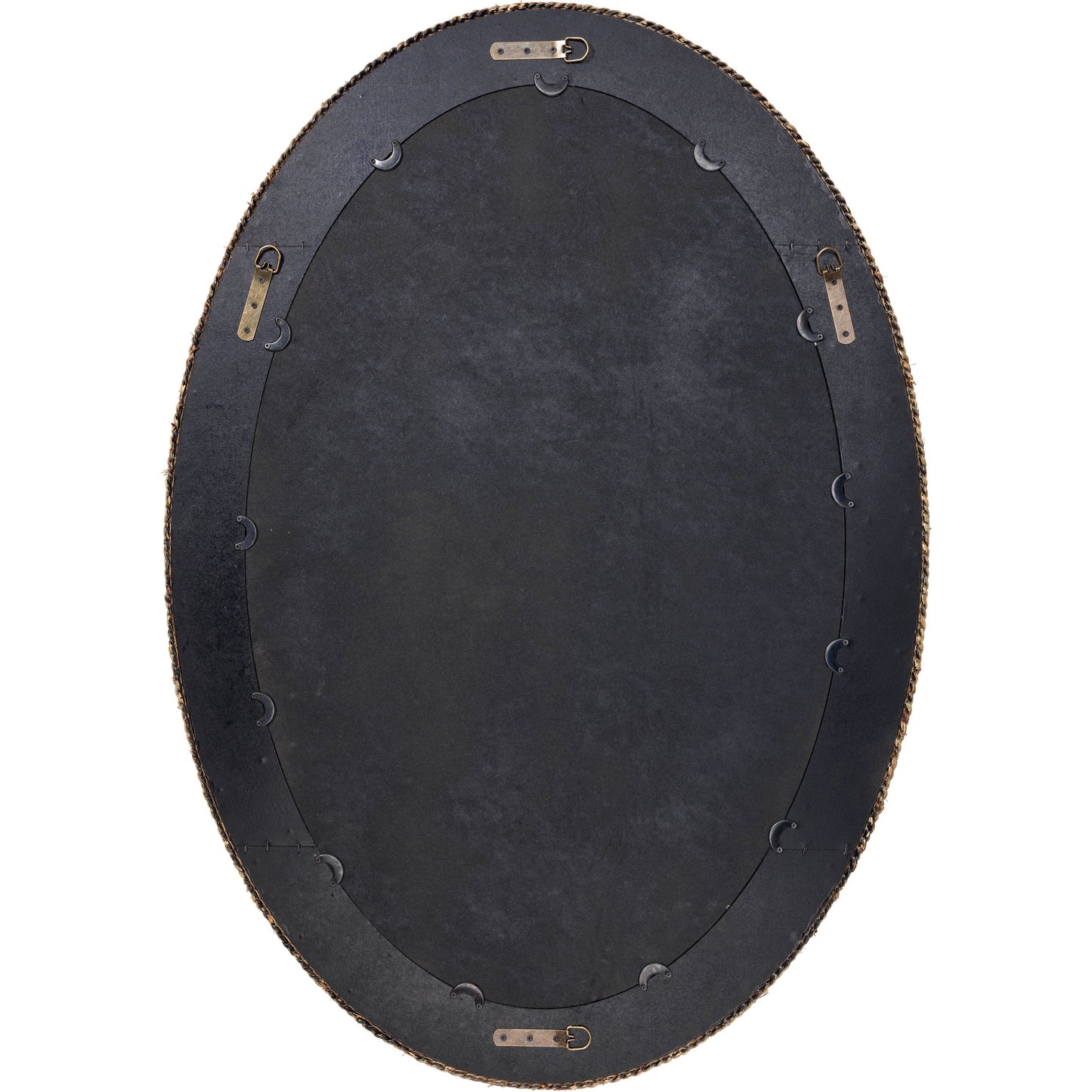 004 SR-912963 | Additional Silo | Lark Braided Oval Mirror by Jamie Young in natural seagrass. Made from seagrass in a coastal style.