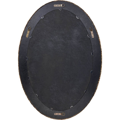 Lark Braided Oval Mirror by Jamie Young in natural seagrass. Made from seagrass in a coastal style.