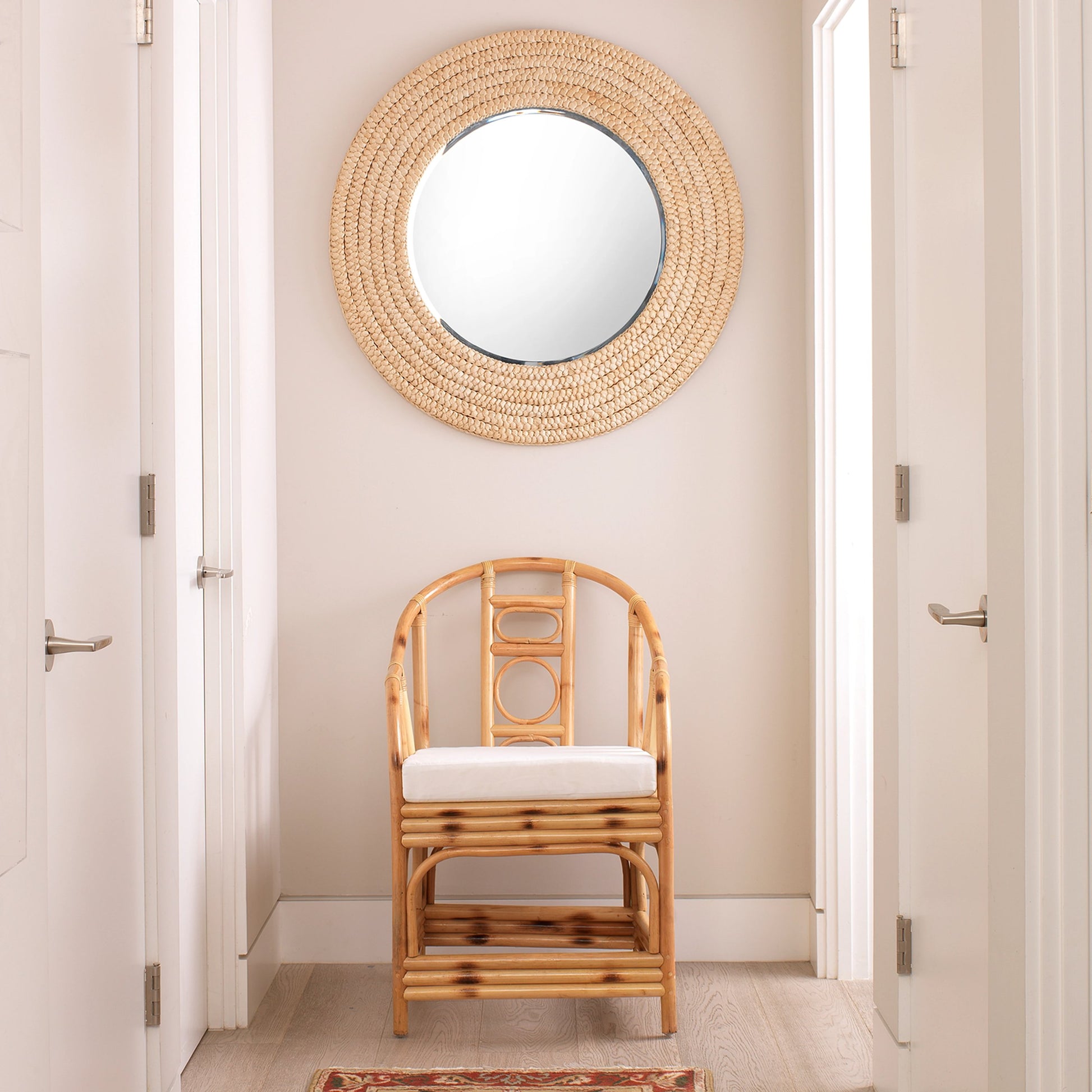 Meadow Mirror by Lifestyle by JY in natural seagrass. Made from seagrass, mirror in a coastal style.