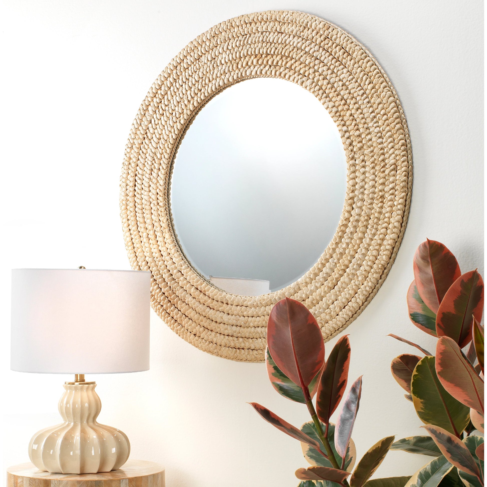 Meadow Mirror by Lifestyle by JY in natural seagrass. Made from seagrass, mirror in a coastal style.