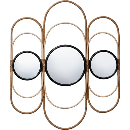 Milo Decorative Mirror by Lifestyle by JY. Made from jute rope, metal, glass in a modern style.