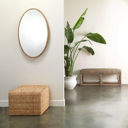 Sparrow Braided Oval Mirror by Lifestyle by JY in natural seagrass. Made from seagrass in a eclectic & global style.