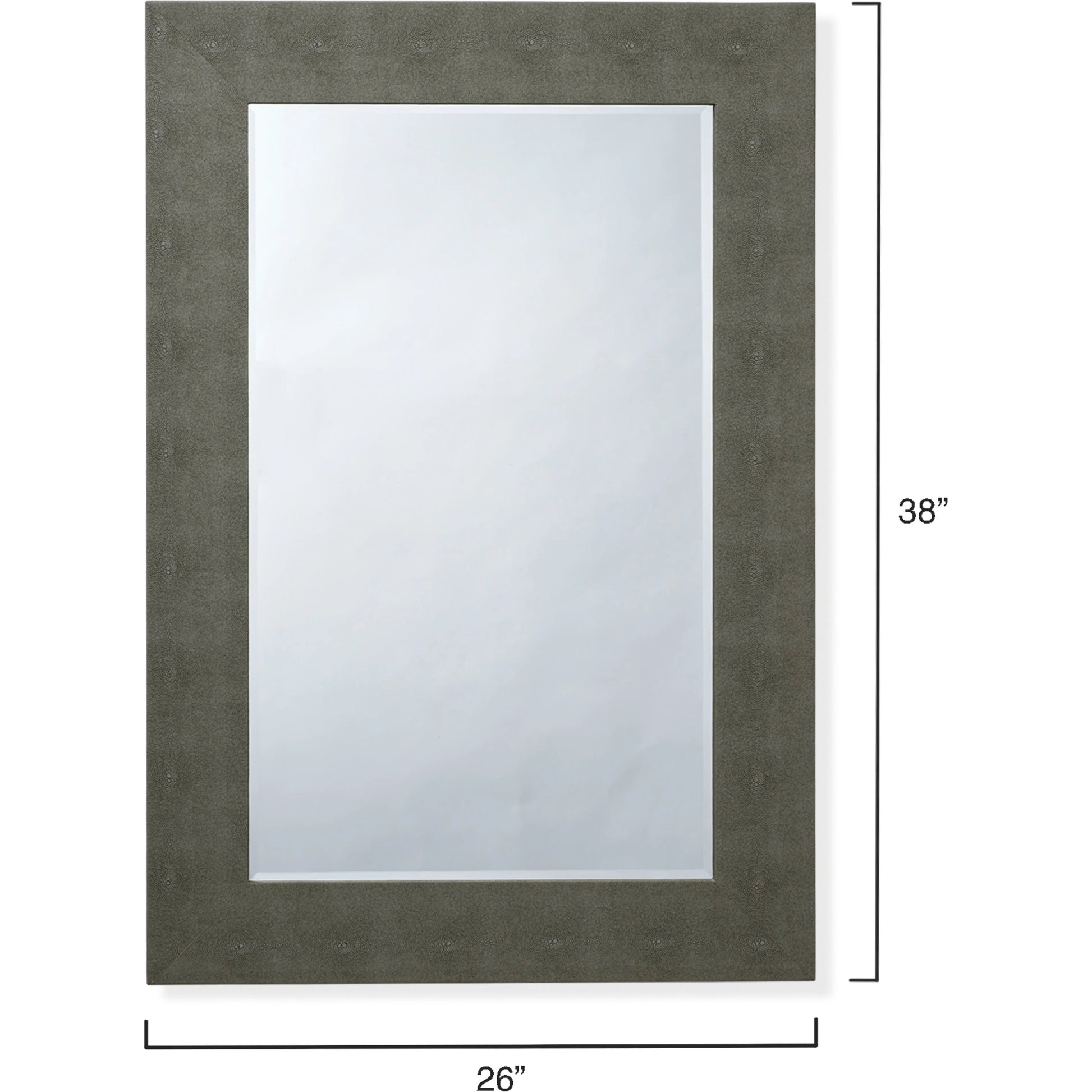 Structure Rectangle Mirror by Lifestyle by JY. Made from faux shagreen and glass in a modern style.