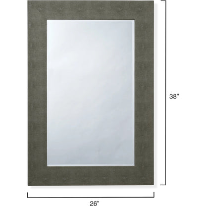 Structure Rectangle Mirror by Lifestyle by JY. Made from faux shagreen and glass in a modern style.