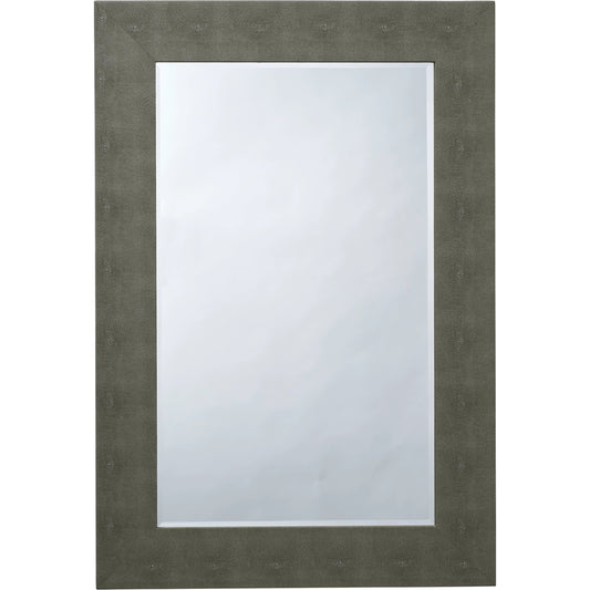 Structure Rectangle Mirror by The Livingston Collection. Made from faux shagreen and glass in a modern style.