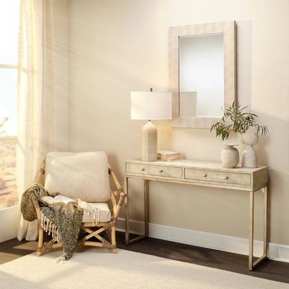 Structure Rectangle Mirror by Lifestyle by JY. Made from faux shagreen and glass in a modern style.
