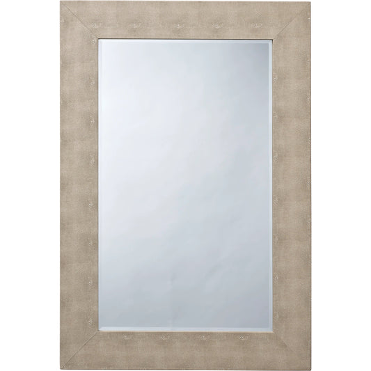 Structure Rectangle Mirror by The Livingston Collection. Made from faux shagreen and glass in a modern style.