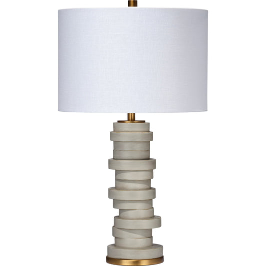 Alignment Table Lamp by The Livingston Collection in cement. Made from resin, metal: iron in a modern style.