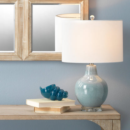 Aubrey Table Lamp by Lifestyle by JY in blue. Made from ceramic in a modern style.