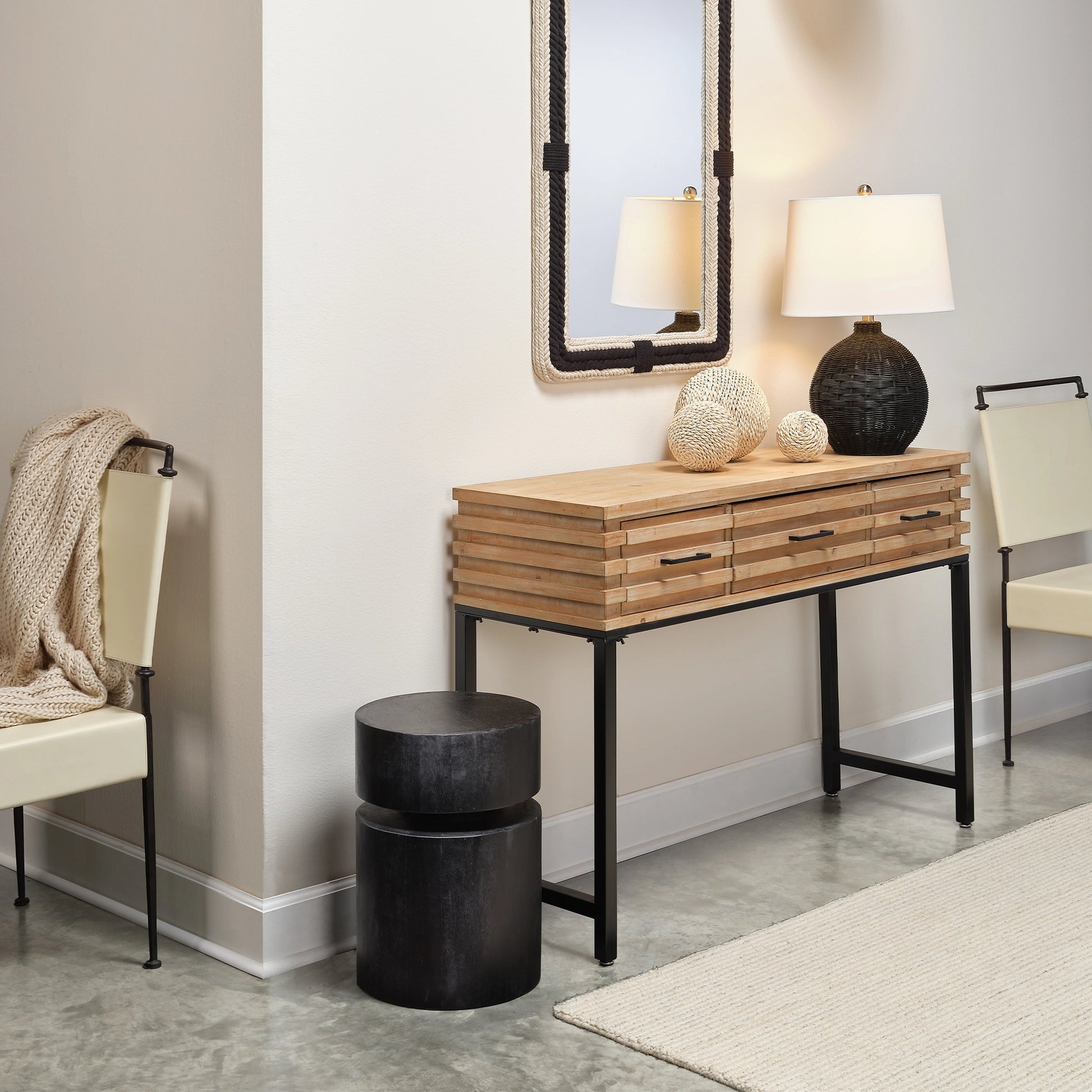 Cape Table Lamp by Lifestyle by JY. Made from rattan in a cottage & farmhouse style.