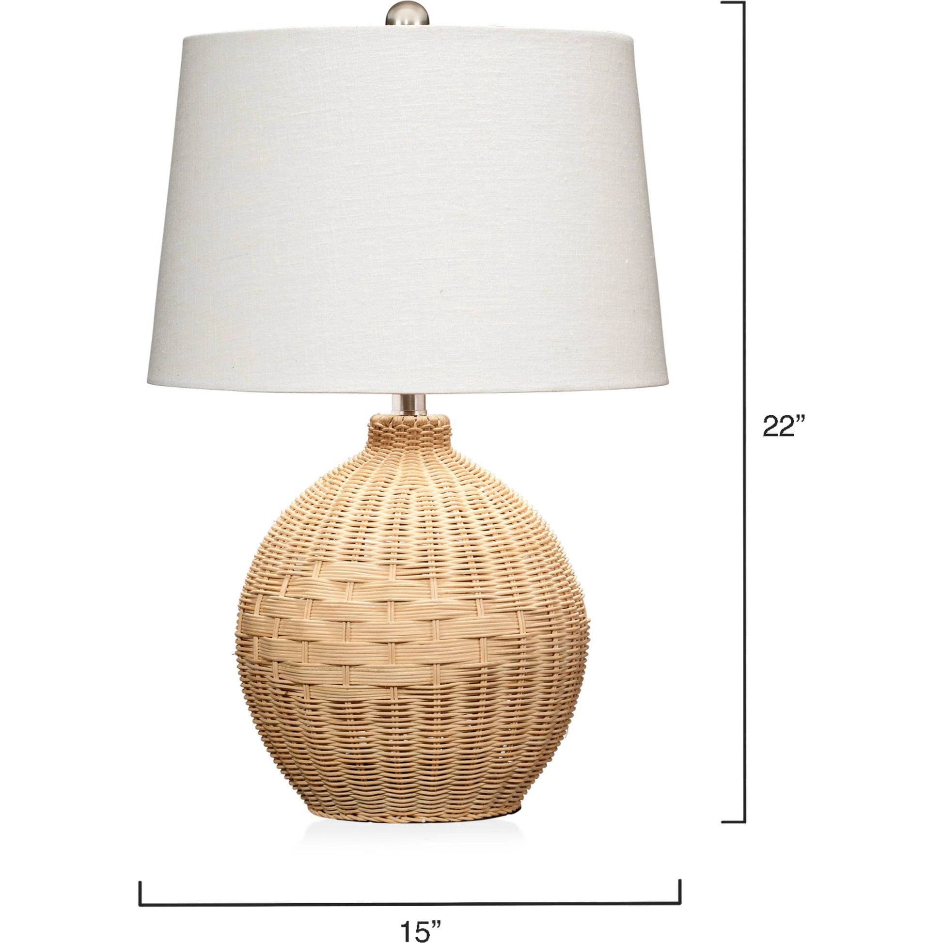 Cape Table Lamp by Lifestyle by JY. Made from rattan in a cottage & farmhouse style.