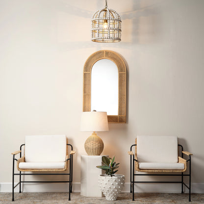 Cape Table Lamp by Lifestyle by JY. Made from rattan in a cottage & farmhouse style.