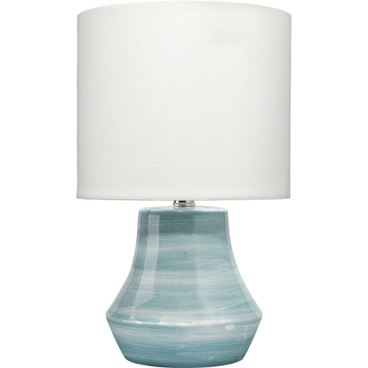 Cottage Table Lamp by The Livingston Collection in blue, white swirl ceramic. Made from ceramic in a coastal style.