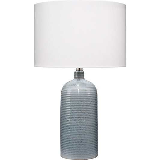 Declan Table Lamp by The Livingston Collection in blue. Made from ceramic in a modern style.