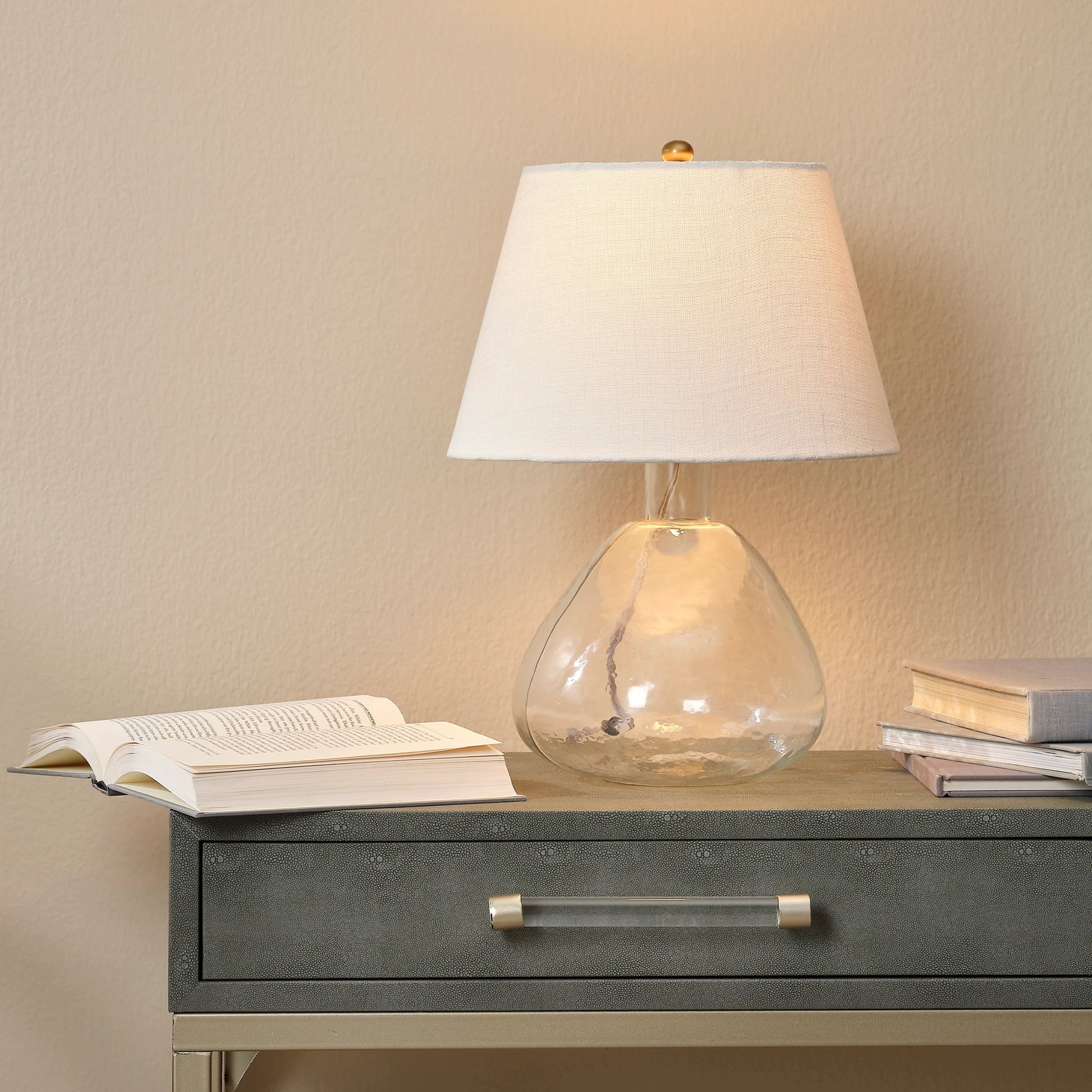 Demi Table Lamp by The Livingston Collection. Made from glass in a modern style.
