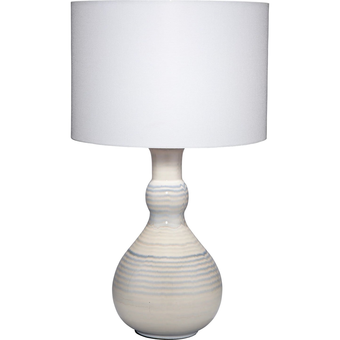 001 SI-2249047 | Primary Silo | Droplet Striped Blue Table Lamp by Jamie Young in blue, white glaze. Made from ceramic in a coastal style.