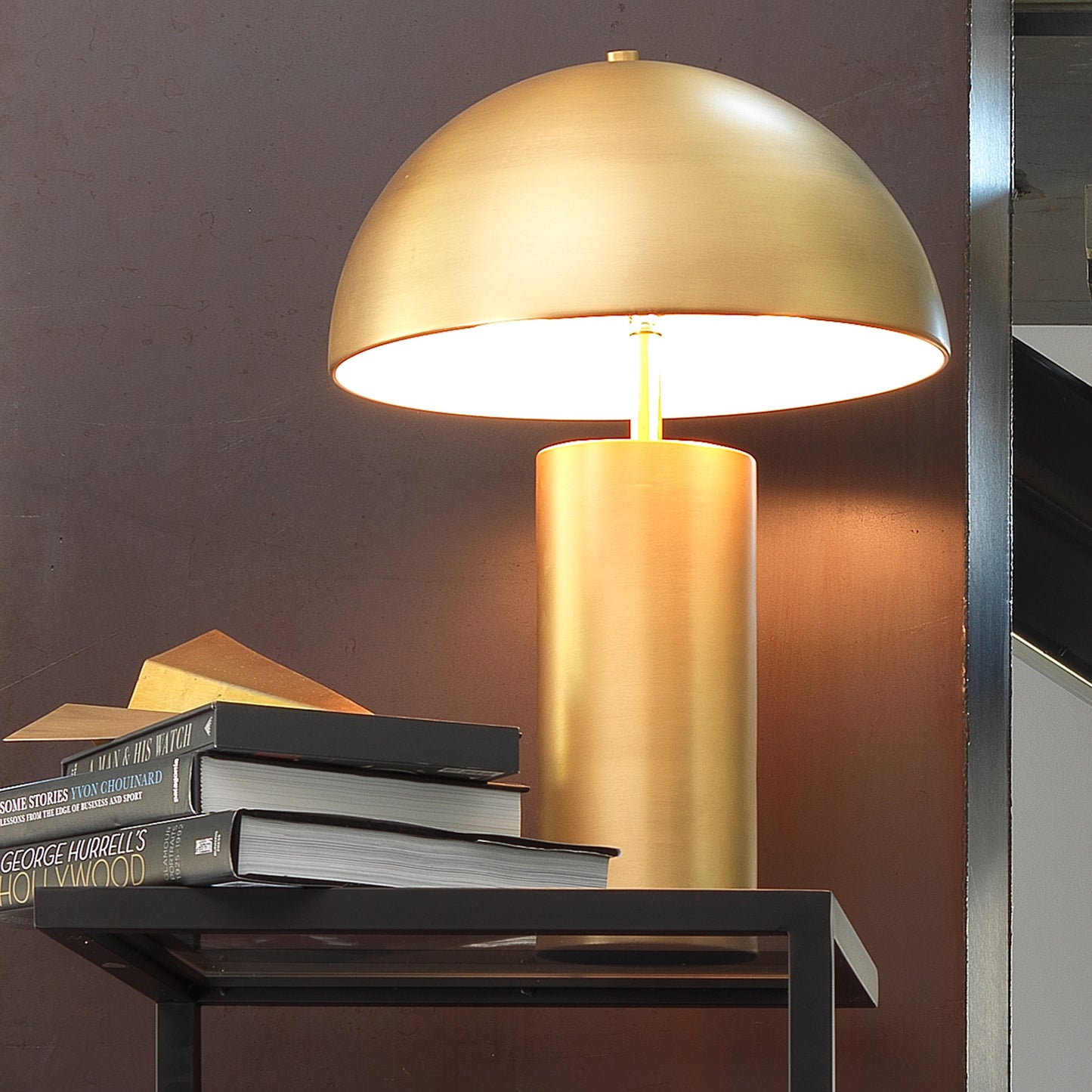 004 SR-867125 | Lifestyle | Felix Table Lamp by The Livingston Collection in antique brass. Made from iron in a modern style.