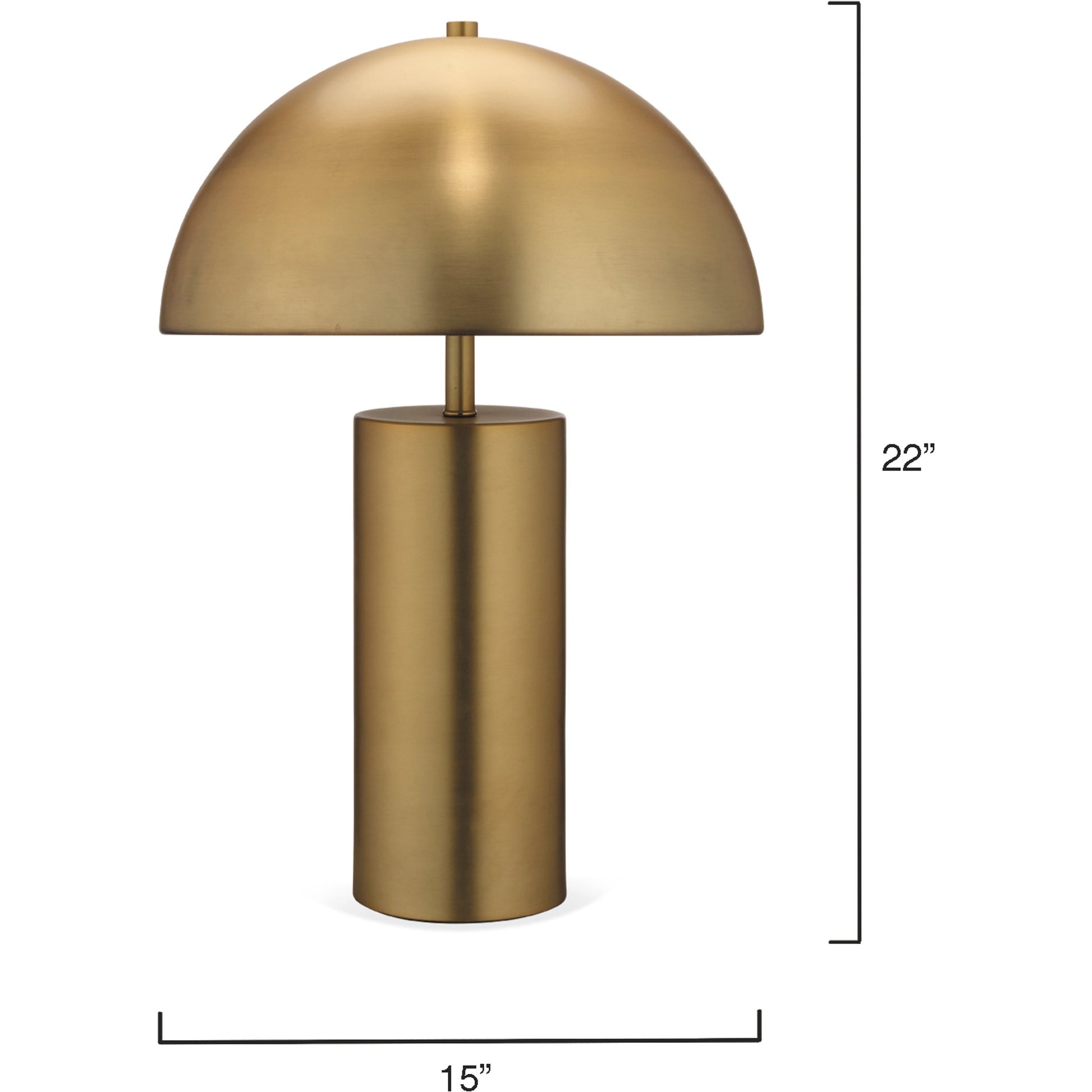 Felix Table Lamp by The Livingston Collection in antique brass. Made from iron in a modern style.