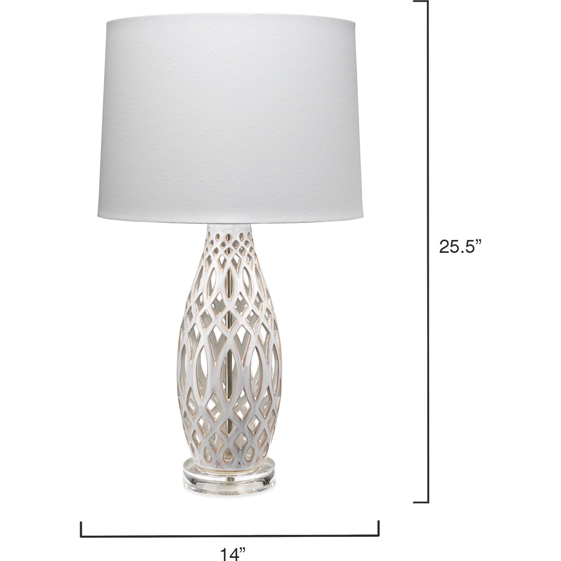 Filigree Table Lamp by Lifestyle by JY in pale blue. Made from ceramic in a coastal style.