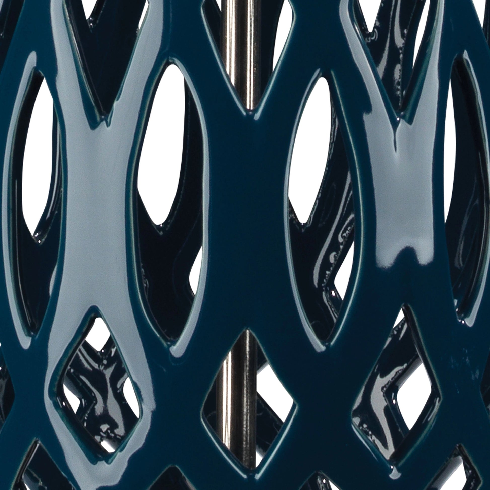 Filigree Table Lamp by Lifestyle by JY in pale blue. Made from ceramic in a coastal style.