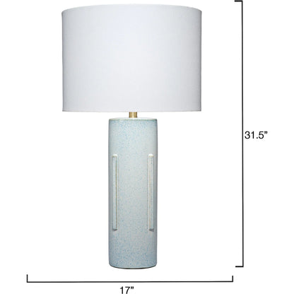 Finn Table Lamp by Jamie Young in blue and gradient blue. Made from ceramic in a transitional style.