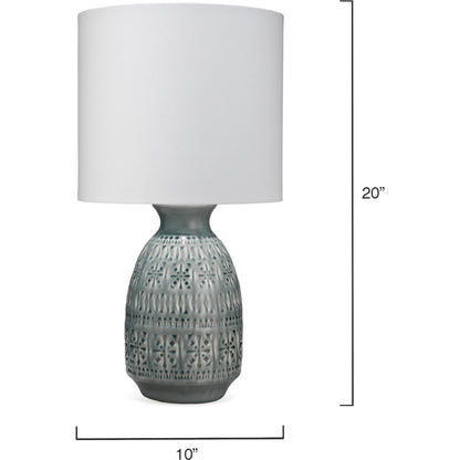 Frieze Table Lamp by Lifestyle by JY in white. Made from ceramic in a cottage & farmhouse style.