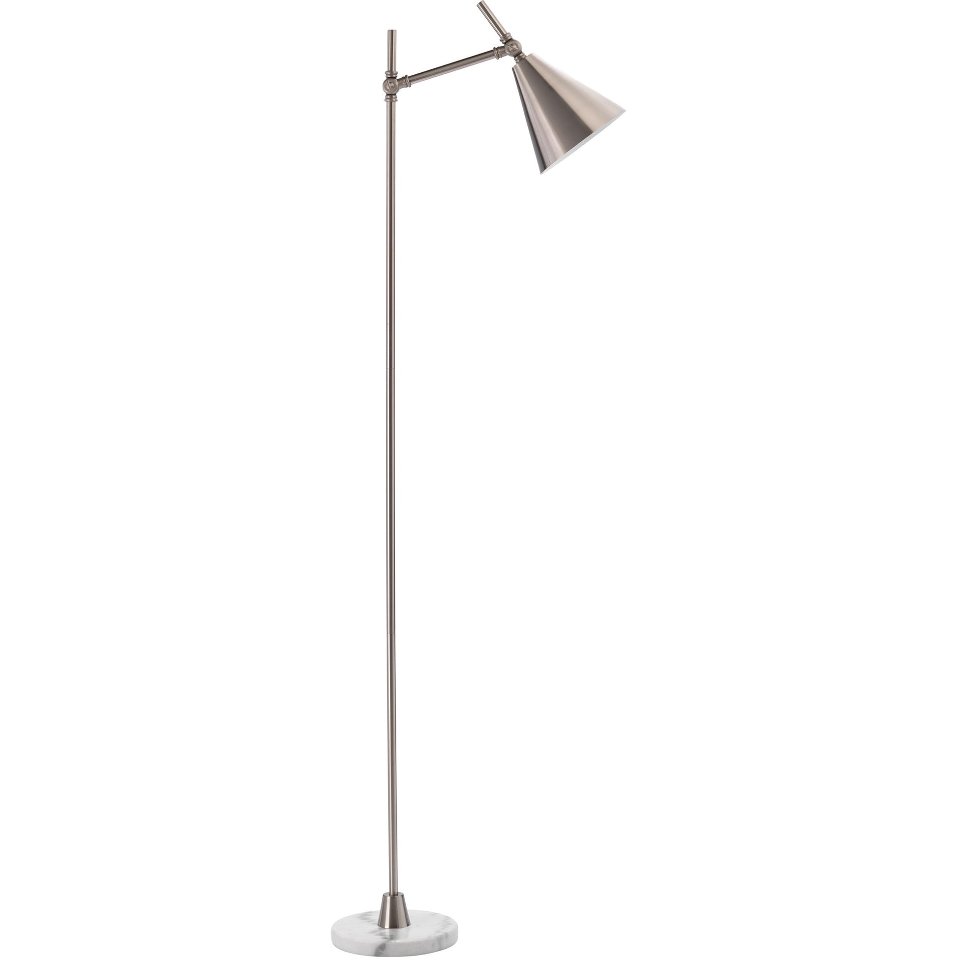 Kennedy Floor Lamp by Lifestyle by JY in brass metal & white marble. Made from brass metal, white marble in a modern style.