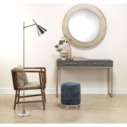 Kennedy Floor Lamp by Lifestyle by JY in brass metal & white marble. Made from brass metal, white marble in a modern style.