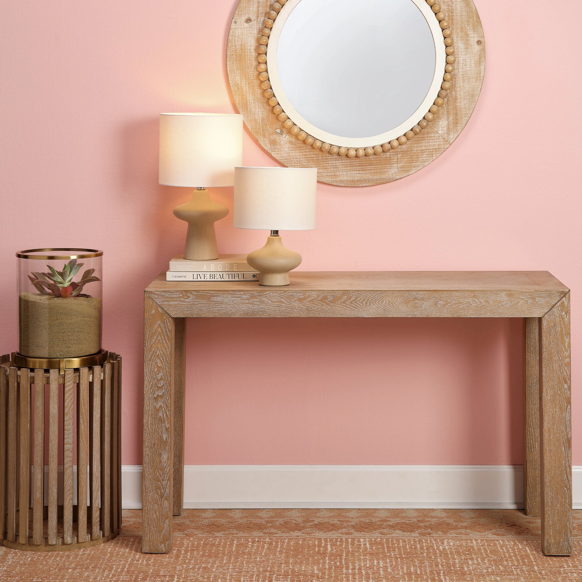 Oliver Table Lamp by Lifestyle by JY in beige. Made from ceramic in a modern style.