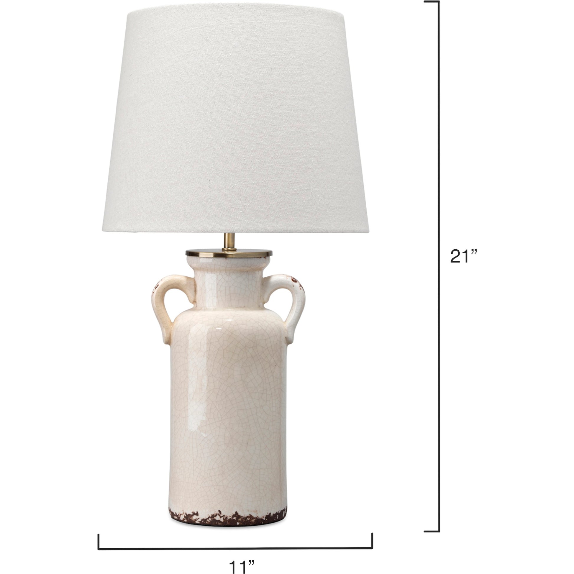 Piper Table Lamp by Lifestyle by JY in cream. Made from ceramic in a cottage & farmhouse style.