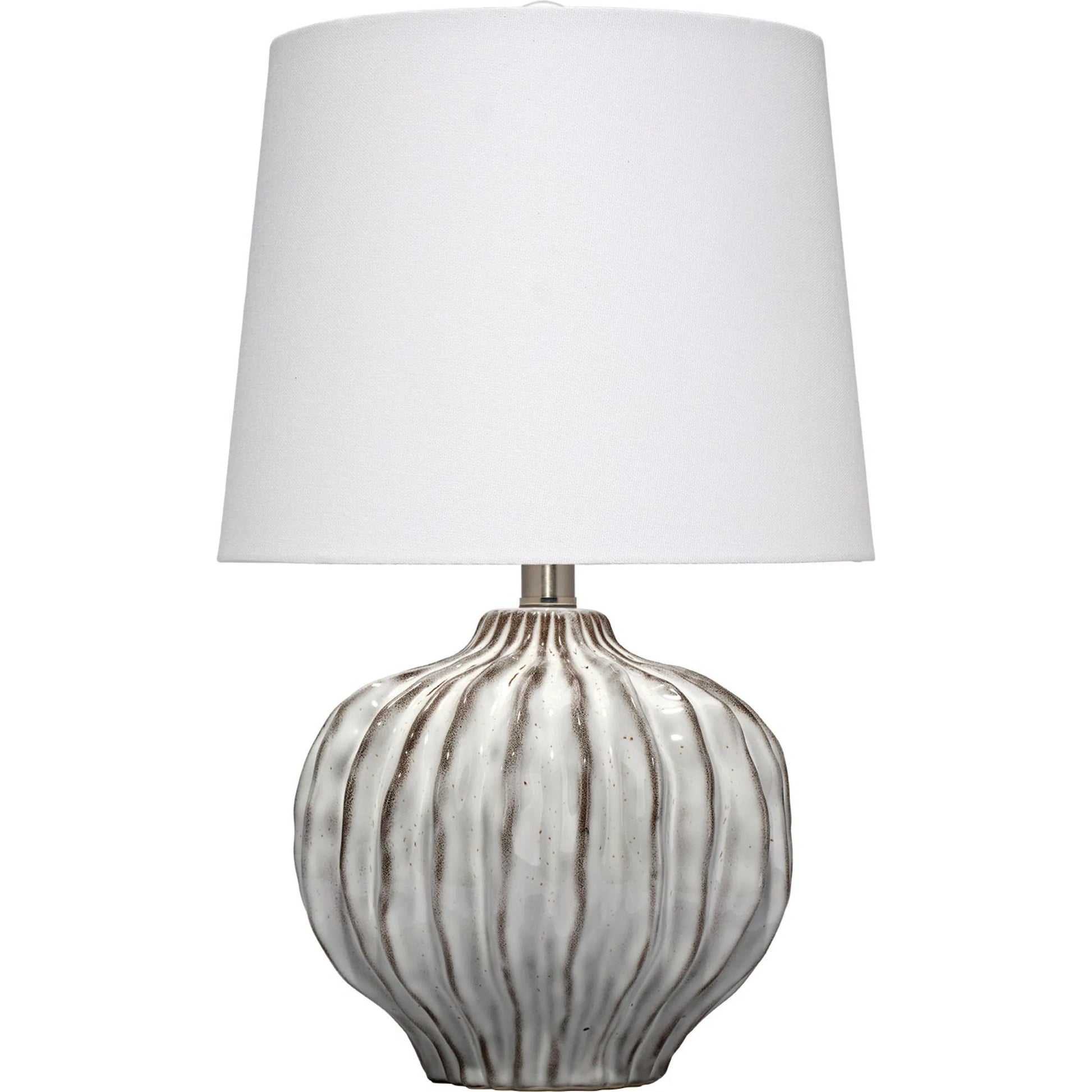 Reef Table Lamp by Jamie Young in grey and reactive grey glaze. Made from ceramic in a modern style.