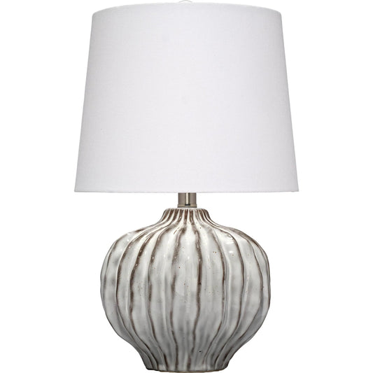 Reef Table Lamp by The Livingston Collection in grey and reactive grey glaze. Made from ceramic in a unique style.