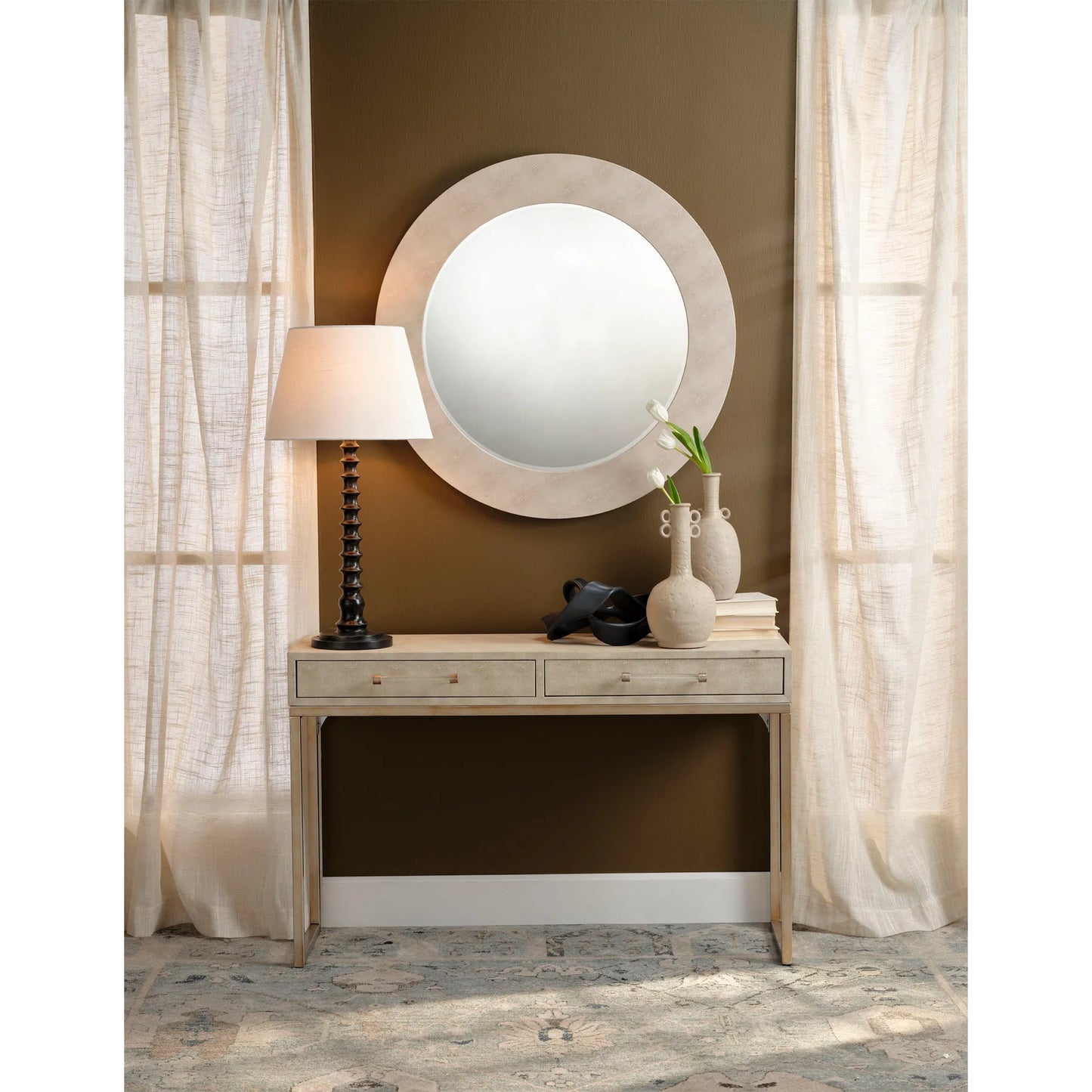 005 SI-2249092 | Lifestyle | Revolution Table Lamp by Jamie Young. Made from mango wood in a traditional style.