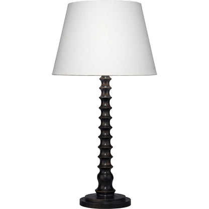 Revolution Table Lamp by Jamie Young. Made from mango wood in a traditional style.