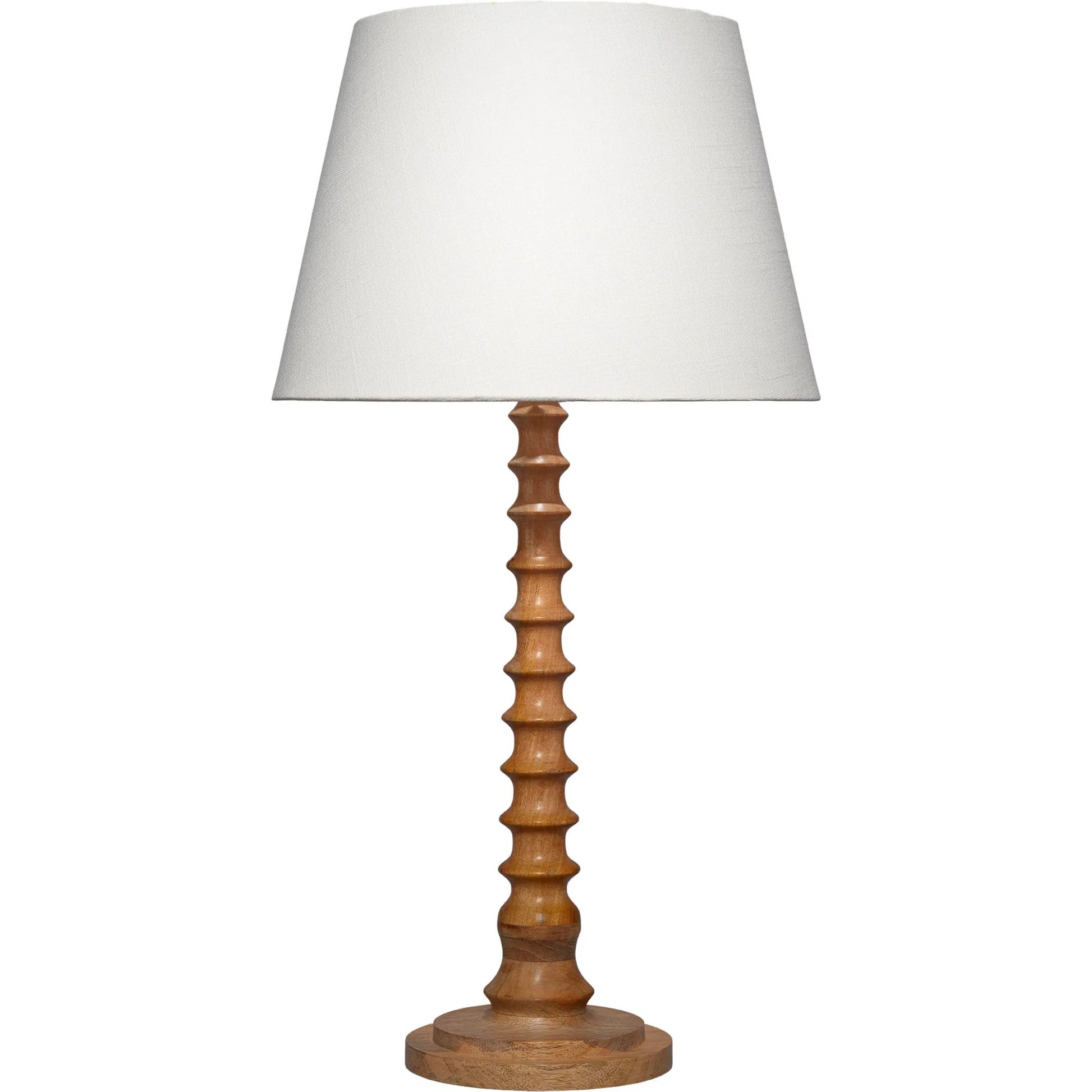 Revolution Table Lamp by Jamie Young. Made from mango wood in a traditional style.