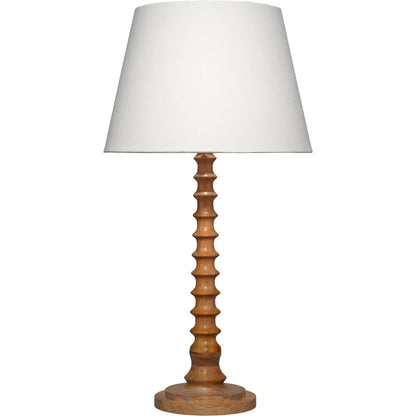 Revolution Table Lamp by Jamie Young. Made from mango wood in a traditional style.