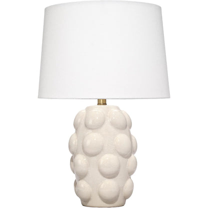 Silas Table Lamp by The Livingston Collection in cream and crackled cream glaze. Made from ceramic in a unique style.