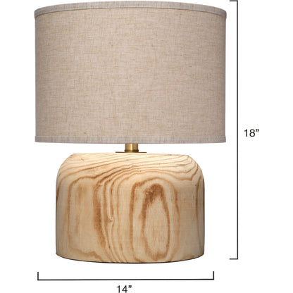 Timber Table Lamp by Jamie Young in natural and natural paulownia wood. Made from paulownia wood in a transitional style.