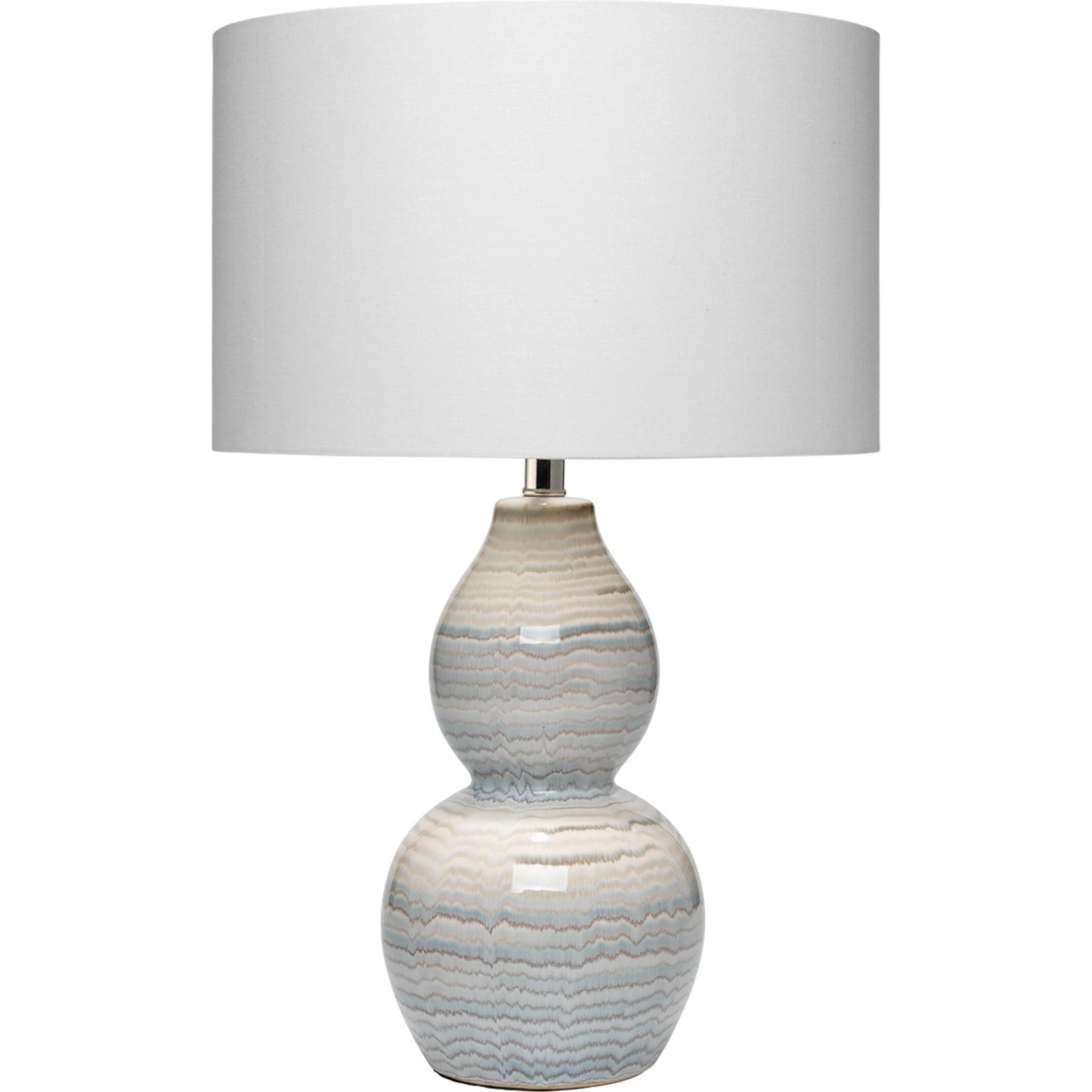 001 SR-819631 | Primary Silo | Catalina Wave Table Lamp by Jamie Young in white, blue patterned ceramic. Made from ceramic, linen in a modern style.