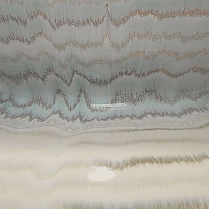 Catalina Wave Table Lamp by Jamie Young in white, blue patterned ceramic. Made from ceramic, linen in a modern style.