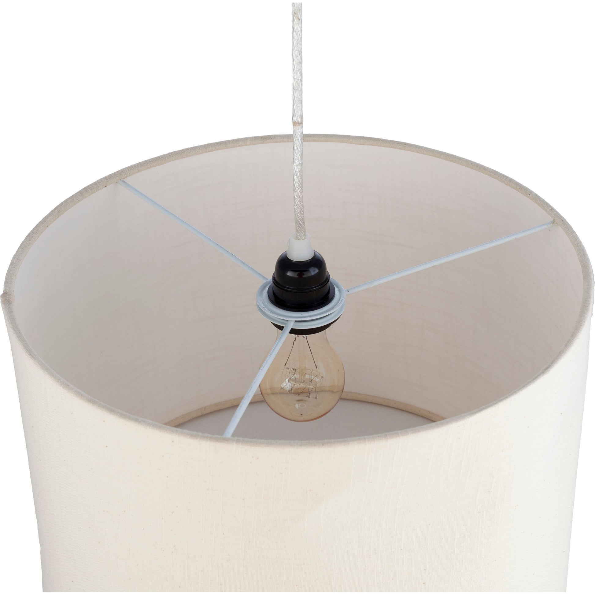 Lonsdale Ceiling Light - 25094 by Surya in translucent, cream, white, ivory and powder coatedtranslucent. Made from cotton, fabric, metal in a traditional style.