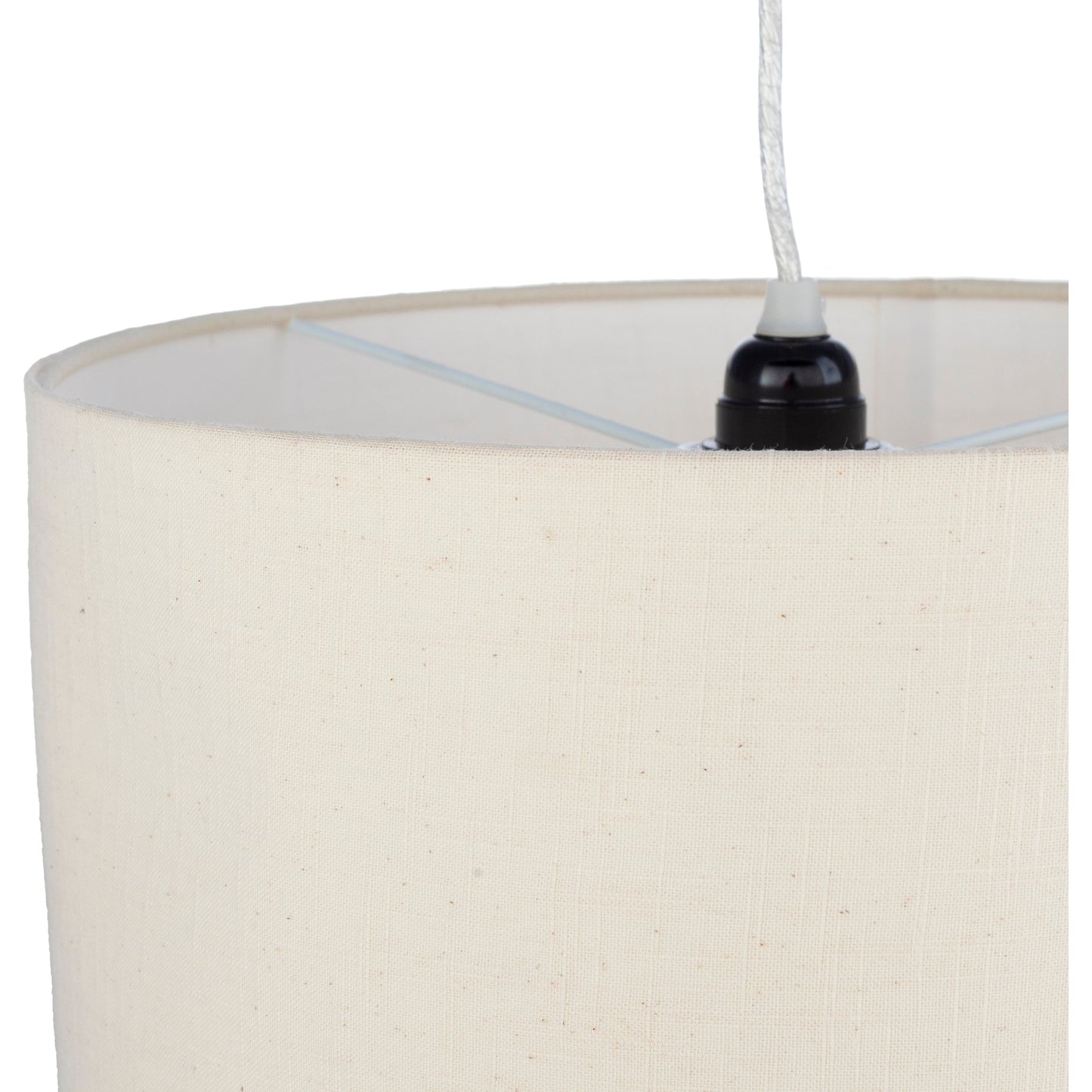 004 SI-1885355 | Closeup | Lonsdale Ceiling Light - 25094 by Surya in translucent, cream, white, ivory and powder coatedtranslucent. Made from cotton, fabric, metal in a traditional style.