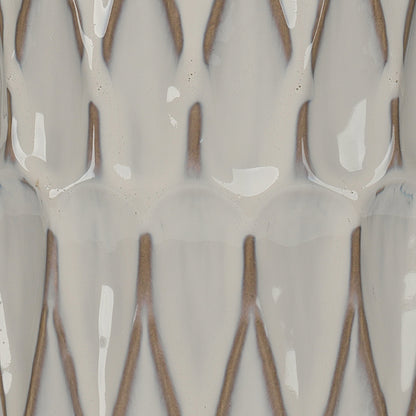 Dalia Table Lamp by The Livingston Collection in white patterned ceramic. Made from ceramic, linen in a coastal style.