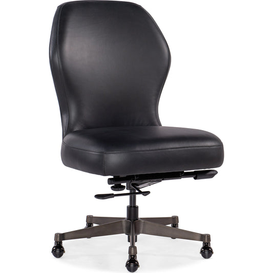 Executive Swivel Tilt Chair by Hooker Furniture in gunmetal. Made from unique in a modern style.