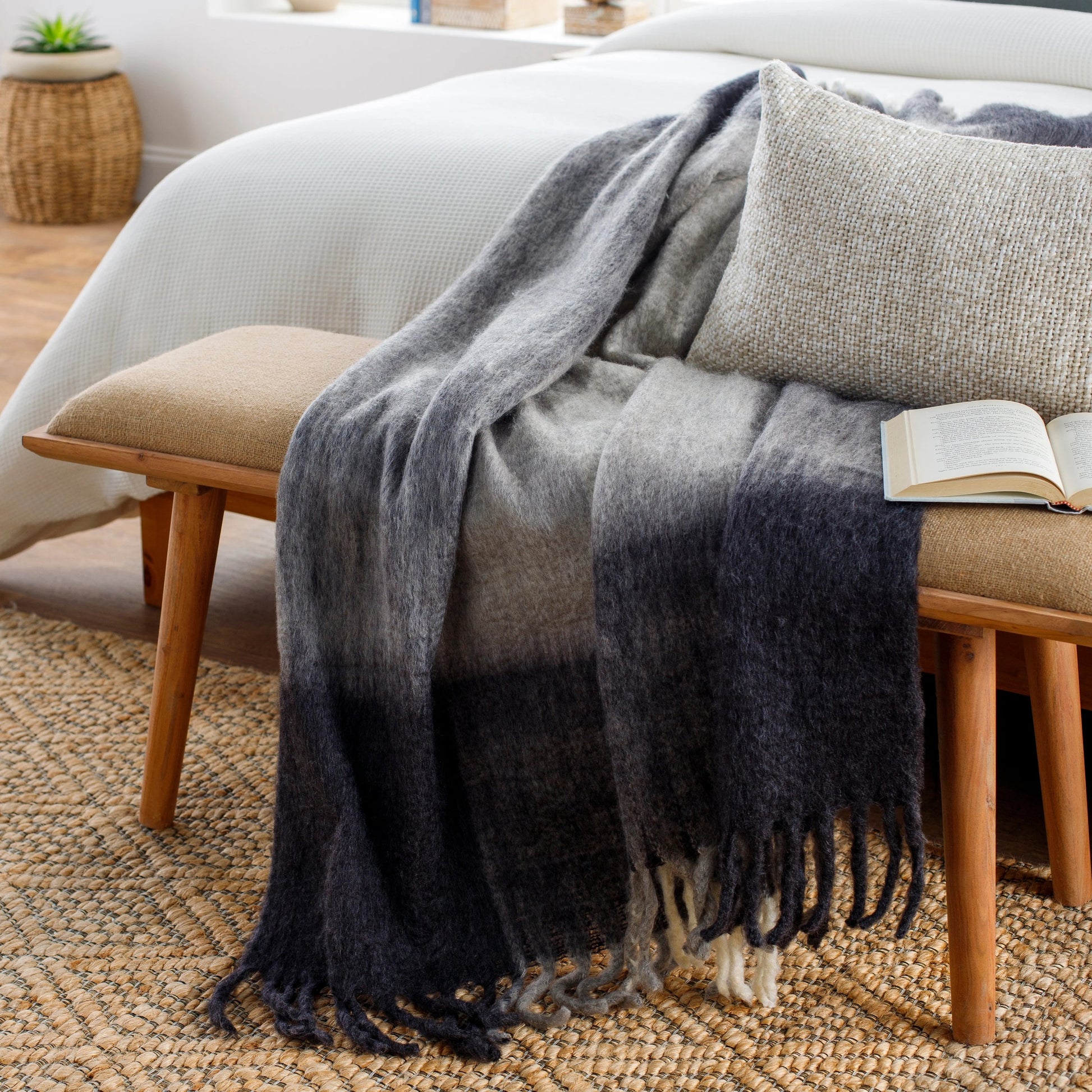 Lanose - 32384 by Livabliss in light gray, charcoal. Made from 70% acrylic, 20% polyester, 10% wool in a modern style.