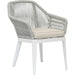 Miami Outdoor Dining Chair by Sunset West in frost. Made from olefin rope in a coastal style.
