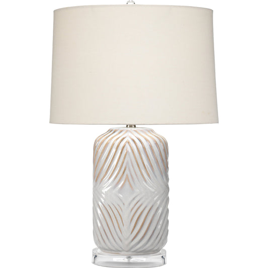 Harper Table Lamp by The Livingston Collection in white with natural undertone. Made from white with natural undertone in a transitional style.