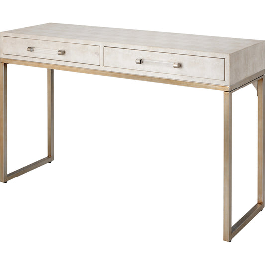 Kain Console by The Livingston Collection. Made from iron, faux patterned leather in a transitional style.